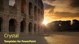  Presentation with rome italy - Amazing theme having colosseum-in-rome-at-sunrise backdrop and a tawny brown colored foreground