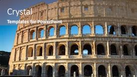  Presentation with rome italy - Presentation theme with colosseum-in-rome-at-sunrise background and a coral colored foreground