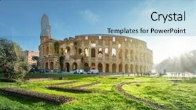  Presentation with rome - Cool new slides with colosseum in rome italy backdrop and a light blue colored foreground