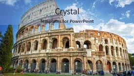  Presentation with italy culture - Audience pleasing slide deck consisting of colosseum in rome italy backdrop and a light blue colored foreground