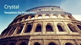 Presentation with rome italy - Presentation with colosseum in rome italy background and a ocean colored foreground