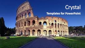  Presentation with rome italy - Amazing presentation theme having colosseum in rome italy backdrop and a navy blue colored foreground