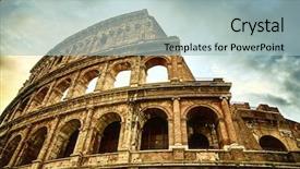  Presentation with rome italy - Beautiful slides featuring colosseum in rome italy backdrop and a light blue colored foreground