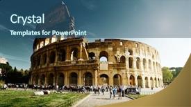  Presentation with rome - Presentation theme enhanced with colosseum in rome italy background and a ocean colored foreground