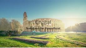  Presentation with rome - Audience pleasing slide deck consisting of colosseum-in-rome-sunrise-time backdrop and a coral colored foreground