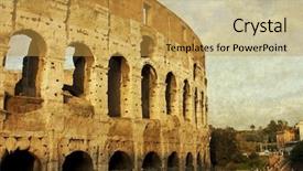 Presentation with rome - Audience pleasing theme consisting of colosseum in rome vintage photo backdrop and a gold colored foreground