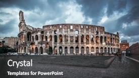  Presentation with rome italy - Audience pleasing presentation theme consisting of colosseum is one of rome backdrop and a dark gray colored foreground