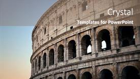  Presentation with rome italy - Amazing slide deck having colosseum-is-the-symbolic-architecture backdrop and a coral colored foreground