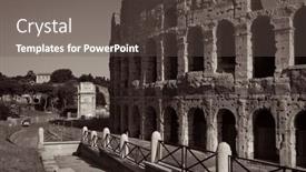  Presentation with rome italy - PPT theme enhanced with colosseum-is-the-symbolic-architecture background and a tawny brown colored foreground