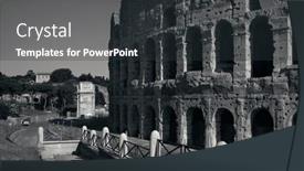  Presentation with rome italy - Presentation design with colosseum-is-the-symbolic-architecture background and a dark gray colored foreground