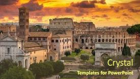  Presentation with rome italy - PPT theme having colosseum-seen-from-the-palatine background and a tawny brown colored foreground