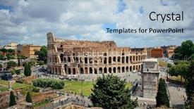  Presentation with forum - Audience pleasing presentation theme consisting of colosseum with rome forum ruins backdrop and a light blue colored foreground
