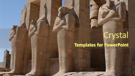  Presentation with egypt - Presentation enhanced with colossi-of-pharaoh-ramses-ii background and a tawny brown colored foreground