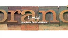  Presentation with brand - Presentation theme having colour blocking - brand word in vintage wooden background and a tawny brown colored foreground