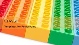  Presentation with white bricks - Theme featuring colour blocking - different color bricks isoalted background and a yellow colored foreground