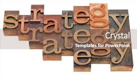  Presentation with strategy - Presentation theme featuring colour blocking - strategy word abstract in vintage background and a  colored foreground