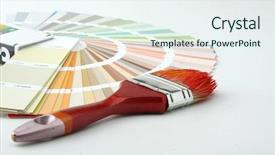  Presentation with paint - Slide deck having colour brush - paintbrush and colorful paint background and a sky blue colored foreground