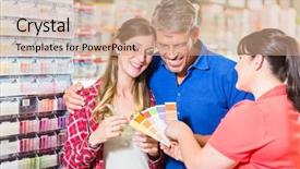  Presentation with home improvement - Colorful presentation enhanced with colour for wall paint backdrop and a coral colored foreground