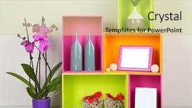  Presentation with different - PPT layouts consisting of colour full - beautiful colorful shelves with different background and a  colored foreground