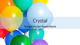  Presentation with birthday celebration - Cool new presentation with colour full - celebration or birthday party balloons backdrop and a light blue colored foreground