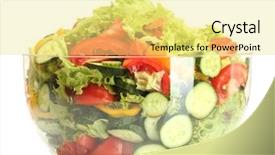  Presentation with fresh fruits salad on white - PPT theme having colour full - fresh vegetable salad in transparent background and a blonde colored foreground