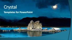  Presentation with moon - Audience pleasing presentation design consisting of colour full - moon rising over tufas backdrop and a ocean colored foreground