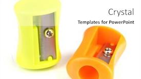  Presentation with white - Beautiful presentation theme featuring colour-pencil-sharpeners-close-up backdrop and a  colored foreground