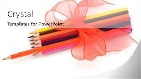  Presentation with pencils - Colorful PPT layouts enhanced with colour-pencils-isolated-on-white backdrop and a white colored foreground