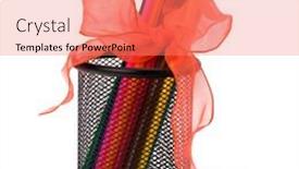  Presentation with pencils - Colorful PPT theme enhanced with colour-pencils-isolated-on-white backdrop and a coral colored foreground