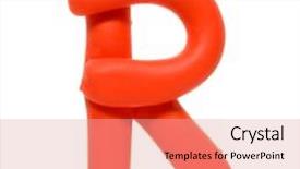  Presentation with letter - Theme enhanced with alphabet r - colour plasticine letter isolated background and a coral colored foreground