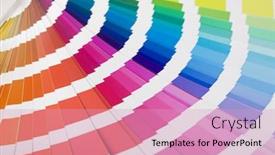  Presentation with graphic - Cool new presentation theme with colour-spectrum-of-swatches backdrop and a lemonade colored foreground