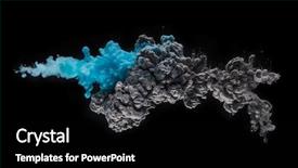  Presentation with black ink - PPT theme consisting of coloured acrylic ink mixing background and a black colored foreground