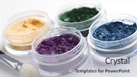  Presentation with pigment - Slide set enhanced with coloured eys shadow pigment background and a light gray colored foreground