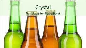  Presentation with coloured - PPT theme featuring coloured glass beer bottles isolated background and a soft green colored foreground