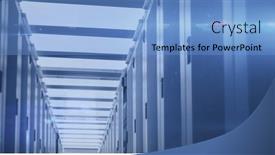  Presentation with computer storage - Slide deck consisting of coloured-lights-over-computer-servers background and a  colored foreground