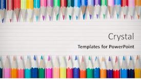  Presentation with coloured - PPT layouts enhanced with coloured pencils against blank clipboard background and a white colored foreground