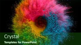  Presentation with coloured - Presentation featuring coloured-powder-explosion-isolated background and a forest green colored foreground