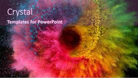  Presentation with coloured - Colorful presentation enhanced with coloured-powder-explosion-isolated backdrop and a violet colored foreground