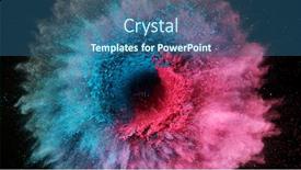  Presentation with coloured - Presentation design consisting of coloured-powder-explosion-isolated background and a ocean colored foreground