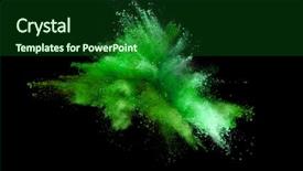  Presentation with coloured - Amazing PPT theme having coloured powder isolated on black backdrop and a forest green colored foreground