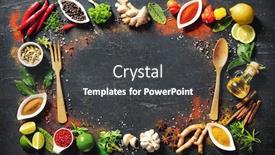  Presentation with herbs - Amazing presentation having colourful-background-of-various-herbs backdrop and a dark gray colored foreground