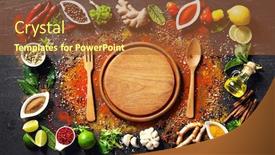  Presentation with herbs - Presentation design featuring colourful-background-of-various-herbs background and a red colored foreground