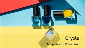  Presentation with nail - Presentation design having colourful backrounds - colorful nail polish background and a yellow colored foreground