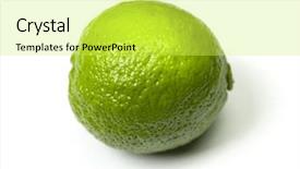  Presentation with lime green and white flower - Beautiful PPT theme featuring colourful backrounds - ripe lime isolated on white backdrop and a  colored foreground