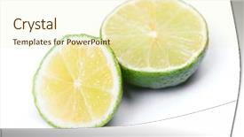  Presentation with lime green and white flower - PPT layouts enhanced with colourful backrounds - sliced ripe lime isolated background and a  colored foreground