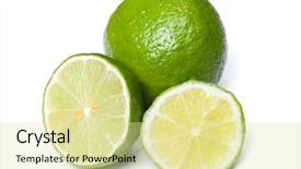  Presentation with lime green and white flower - Audience pleasing PPT layouts consisting of colourful backrounds - sliced ripe lime isolated backdrop and a  colored foreground