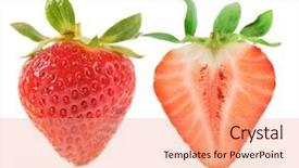  Presentation with white fragility - Audience pleasing PPT theme consisting of colourful backrounds - strawberry on white backround backdrop and a coral colored foreground