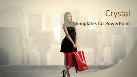  Presentation with red carpet retro style - Slides with colourful backrounds - stylish female standing with red background and a  colored foreground