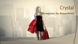  Presentation with red carpet retro style - Beautiful theme featuring colourful backrounds - stylish female standing with red backdrop and a  colored foreground