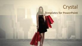  Presentation with red carpet retro style - Slide set featuring colourful backrounds - stylish female standing with red background and a lemonade colored foreground